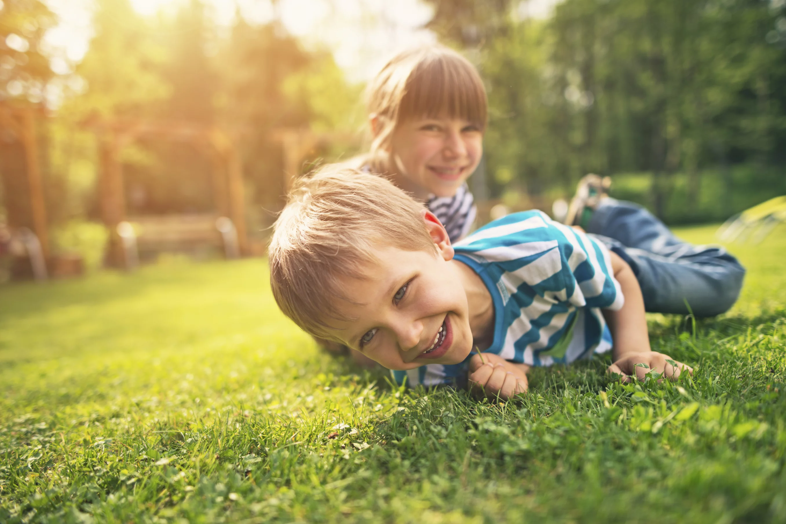 kid in lawn